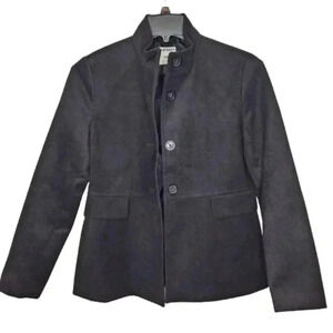 Old Navy Women's Black Soft Mock Neck Button Front Dress Jacket Size Medium